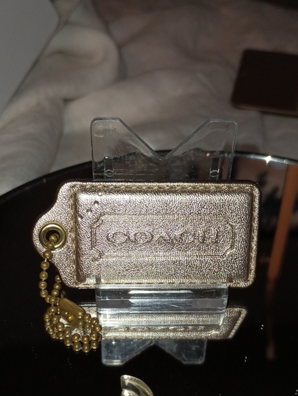 Coach Metallic Gold Leather Hang Tag